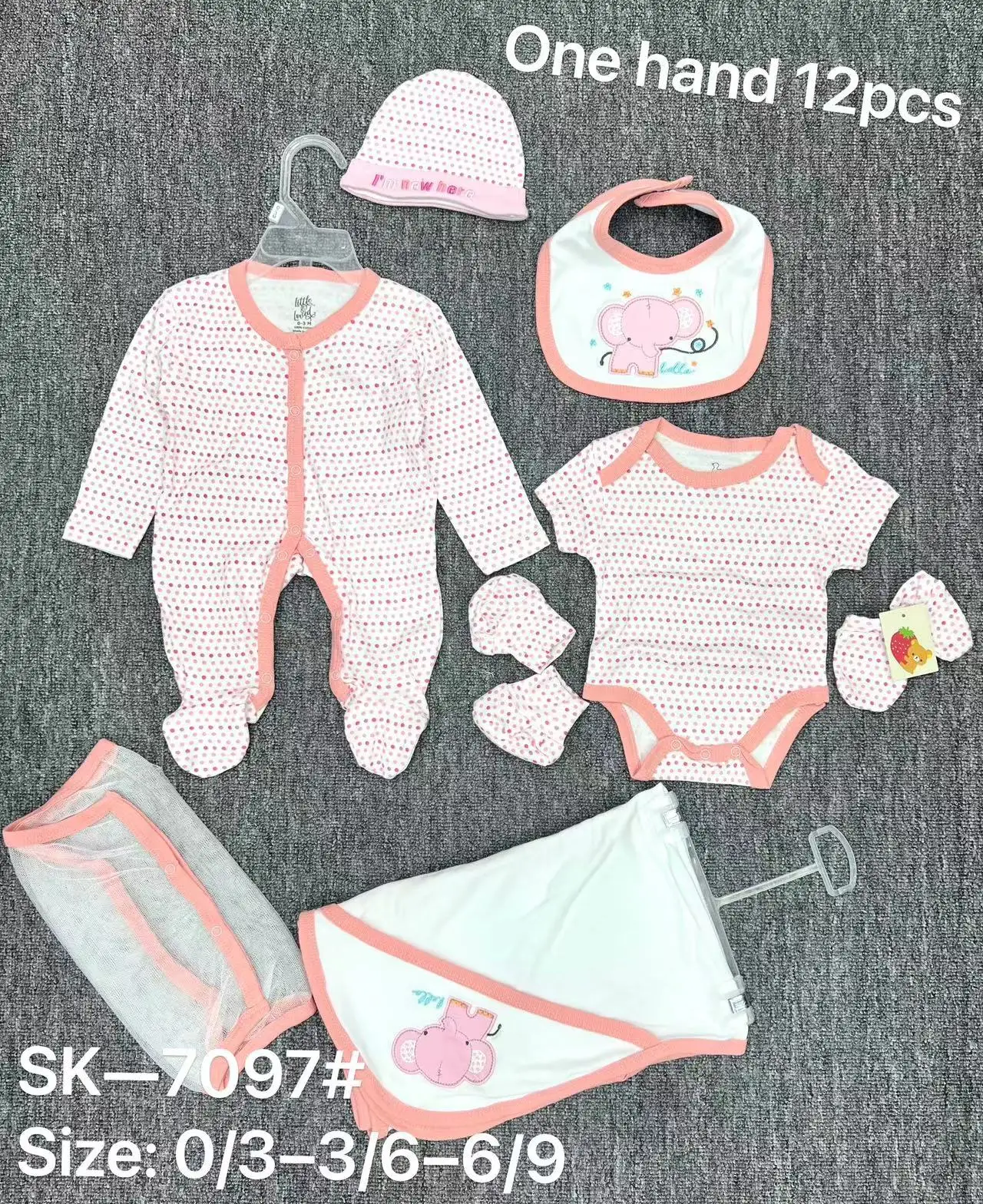 Unisex Plain Color Newborn Baby Clothes Set Birth Gift Outfit Unit Jumpsuit Kids Spring and Autumn Long Sleeves Romper 8piece
