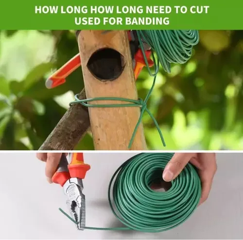 5m TPR coated twist ties green reusable soft rubber for garden and vegetable binding use twist tie