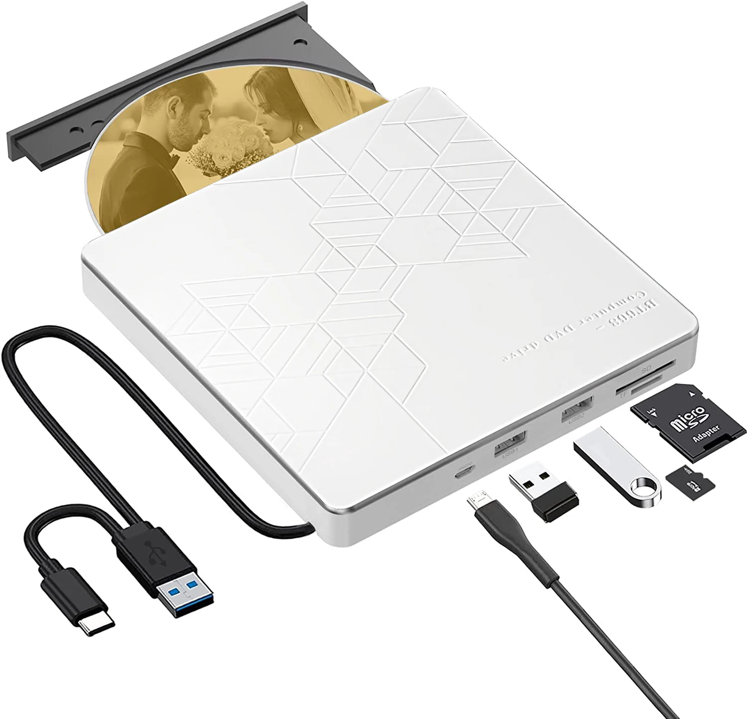 Портативный плеер USB 3 0 CD Rw Writer с SD/TF кард-ридером и концентратором для ПК настольного ноутбука Linux Внешний оптический привод Rom
