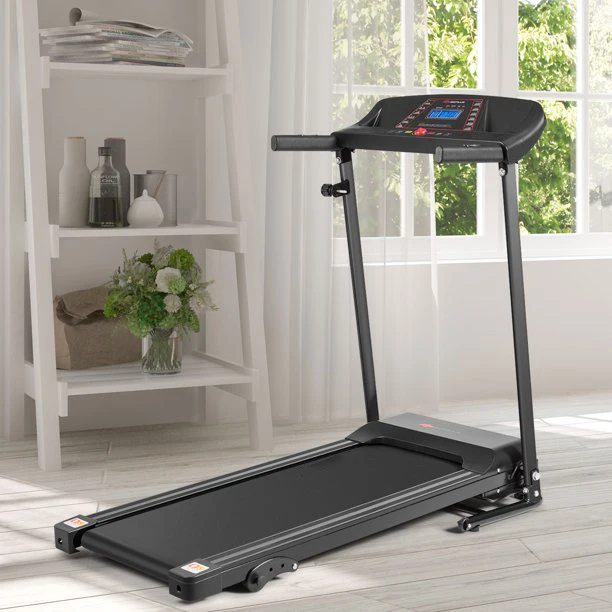 Milti-functional Display Screen Running Machine With Cup Holder Manual Inclines Folding Easy To Move Treadmill