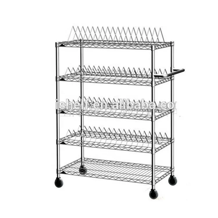 NSF & ISO approved Wire Shelving Save Drying Dish Restaurant Plate Rack Dish Storage Metal Stainless Steel Kitchen Dish Rack