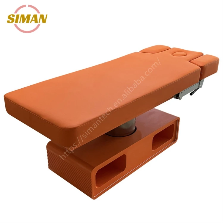 Siman clinic bed beauty bed with storage cabinet and LED atmosphere light high quality electric massage table salon equipment