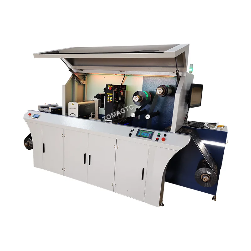 High Speed Roll to Roll Digital Cold Foil Stamping Spot UV Varnish Coating Machine Gold Logo With LED UV Curing