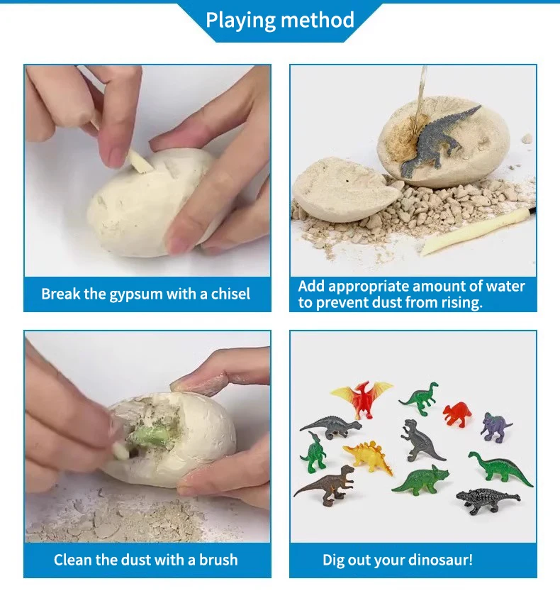 Unisex Educational Archaeological Dig Toys Luminous Dinosaur Egg Gem Unicorn Mermaid Made of PVC for Gift Usage