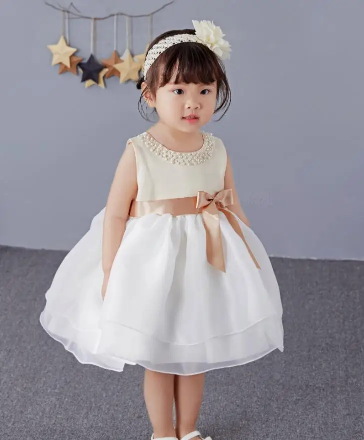 2017 Newborn Baby Girl Party Dress Kids Frocks Designs With Headbands