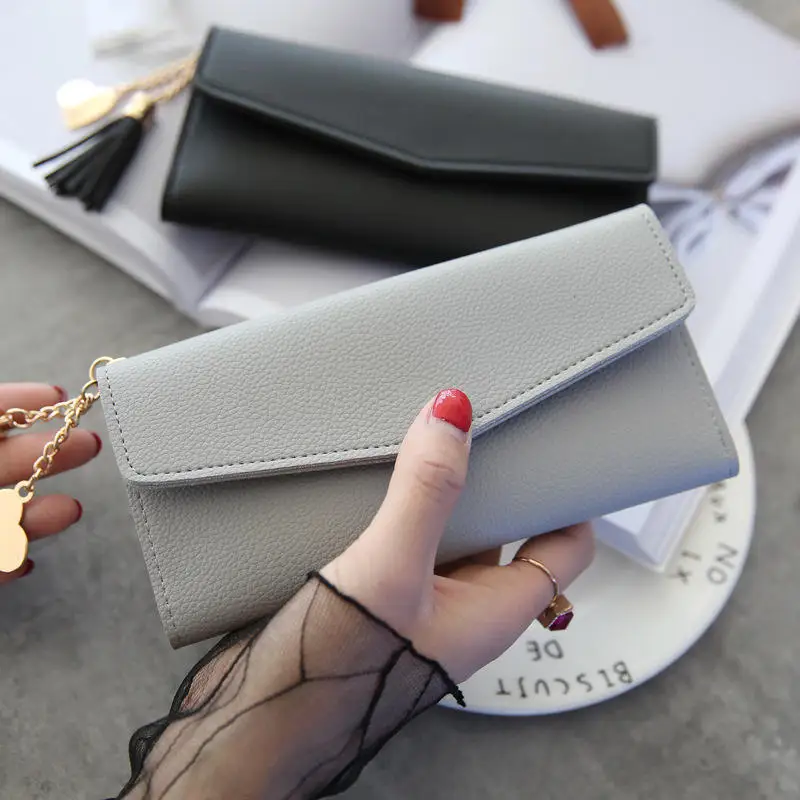 2023 Simple Zipper Purses Long Section Clutch Wallet Soft Pu Leather Designer Slim Wallets Leather Woman