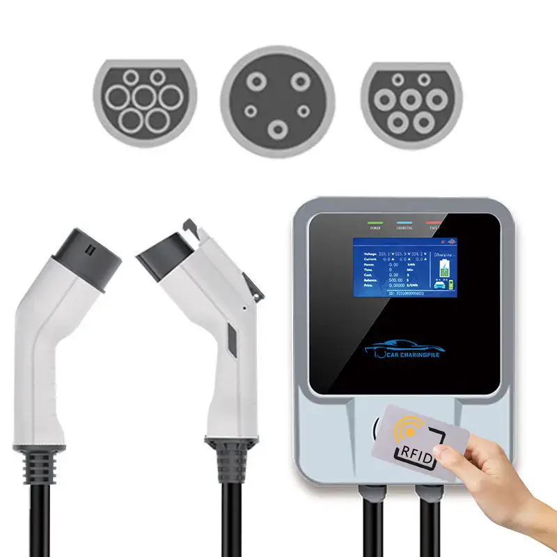 China Wallbox Level 2 16A 32A AC 7KW 11KW Electric Vehicle Car Charging Station Type 2 IEC62196 Type 1EV Charger