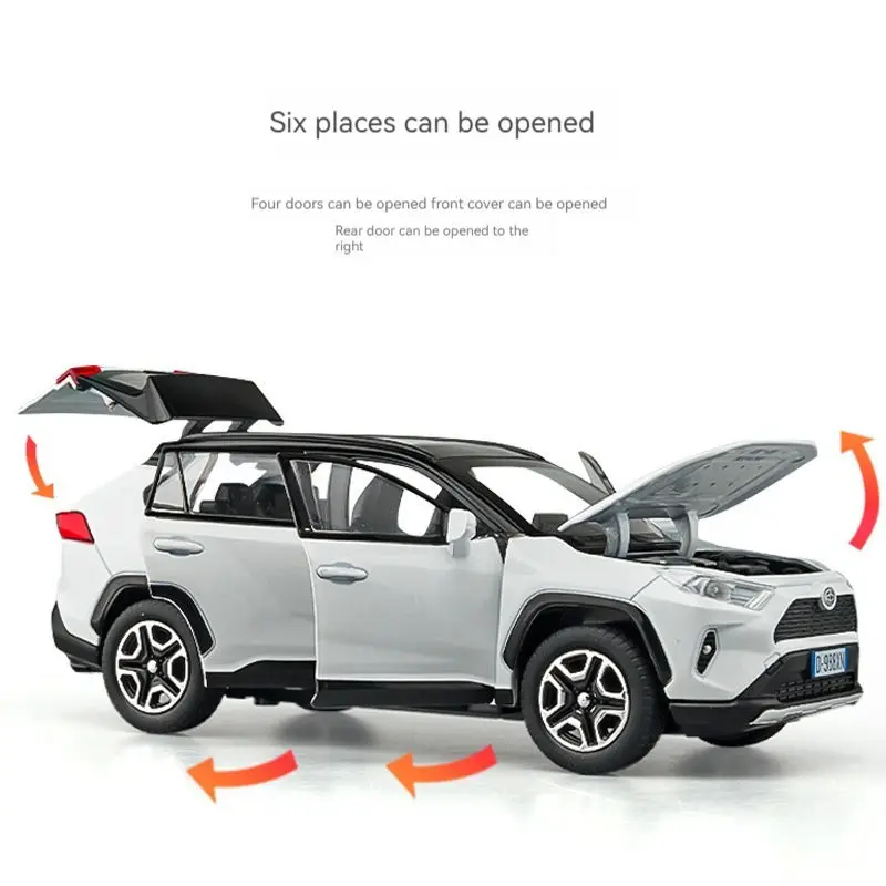 1:32 литая из сплава звук и свет оттягивание Toyota RAV4 под давлением модель игрушечного автомобиля для коллекции подарок детей