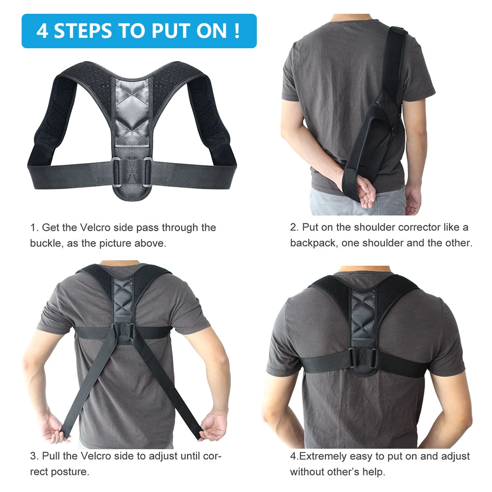 High Quality Adjustable Shoulder Brace Back Straightener Posture Corrector Back Support