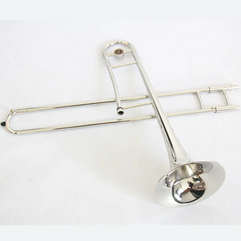 Popular brass Instruments Bb key brass body Nickel Plated trombone professional marching trombone