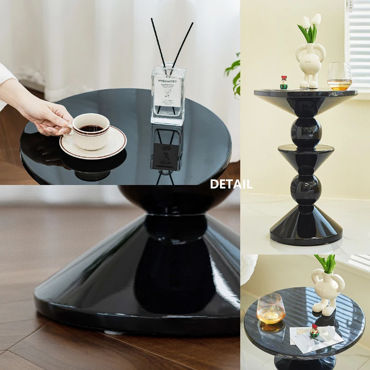 Nordic fiberglass tea small coffee side stool for hotel bed living room with Metal In Middle Coffee Table