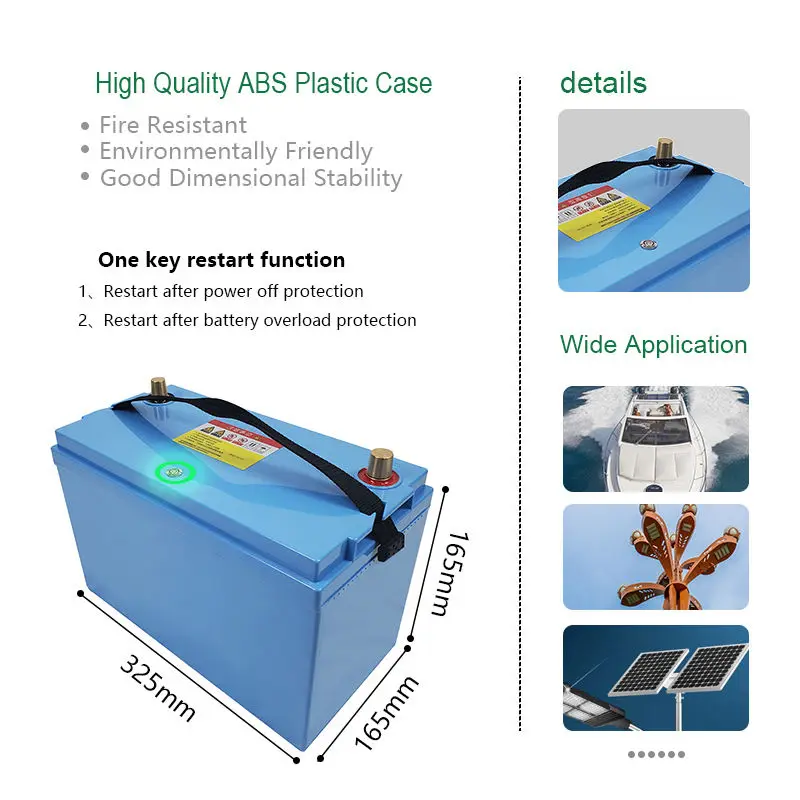 Factory Direct Selling 12V 100Ah Long Cycle Life LiFePO4 Battery Pack 12 Volt Lithium Battery Pack For RV Golf Cart Boat