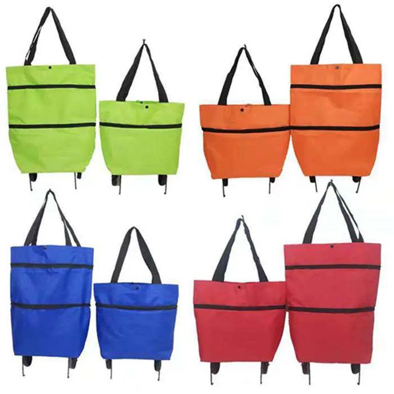 Cheap Price Portable Folding Shopping Trolley Bag With Wheels Wholesale Trolley Shopping Bag