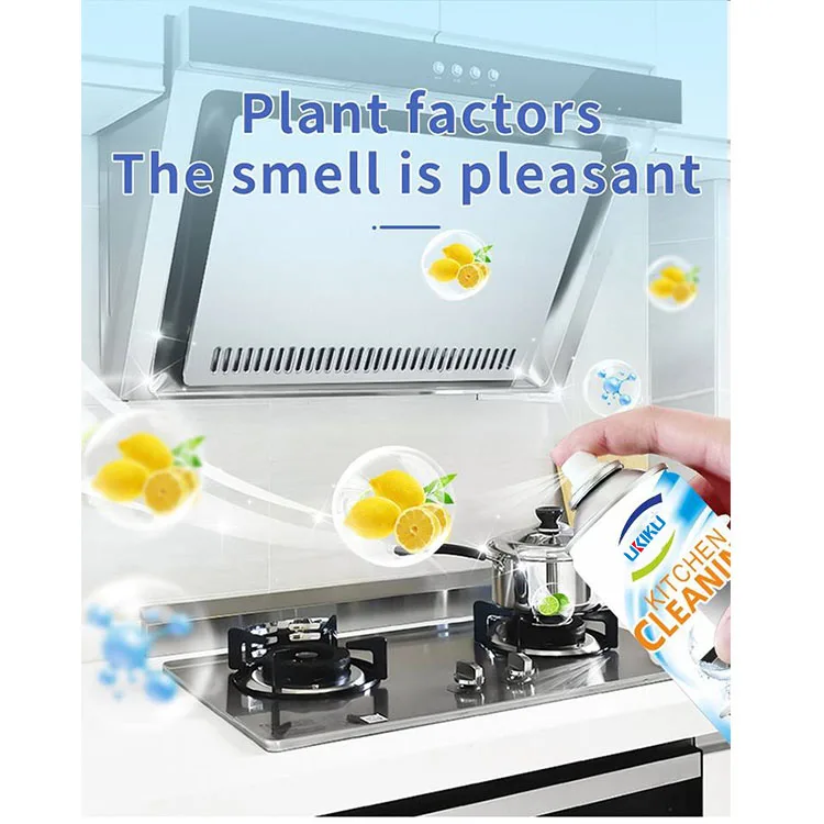 Powerful Rinse-Free Kitchen Foam Cleaner Effective Degrease and Stain Removal for Oil Bubble Cleaning Spray