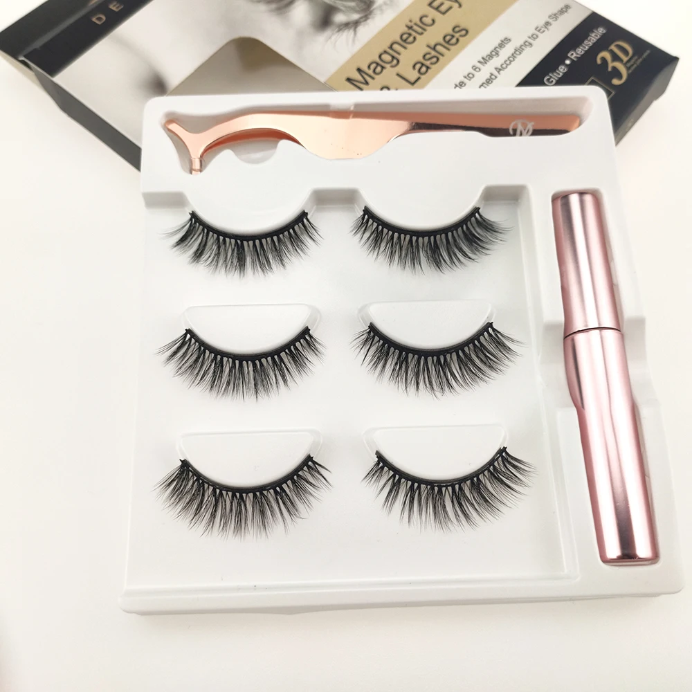 
magnet eyelash magnetic eyelashes with eyeliner private label manufacturer lashes set 