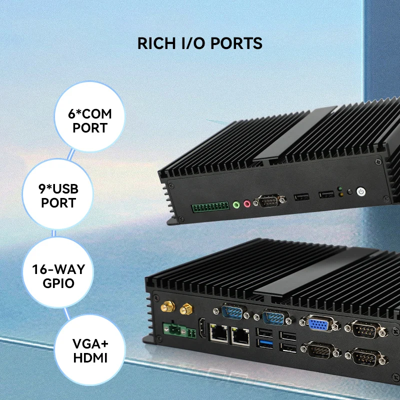 J1900 desktop computer 2 Lan embedded fanless industrial mini pc