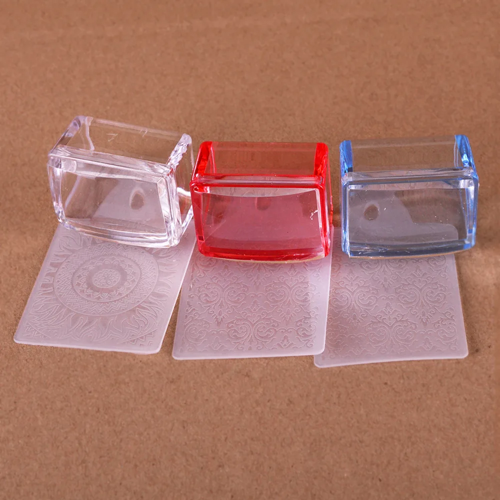 Factory Direct Wholesale French Nail Plate with Scraper Cross-Border Hot Silicone Seal Nail Tool Printed Design