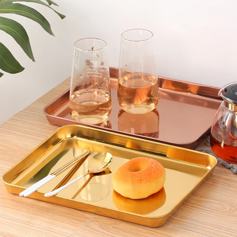 Restaurant Hotel Custom Logo Square Bread Cake Roasting Sheet Pans Stainless Steel Food Serving Baking Tray For Oven