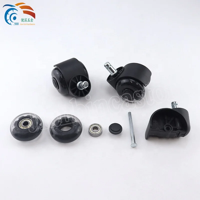 50mm 5 piece/Set casters roller blade office chair silicone caster PU Half transparent castor wheel