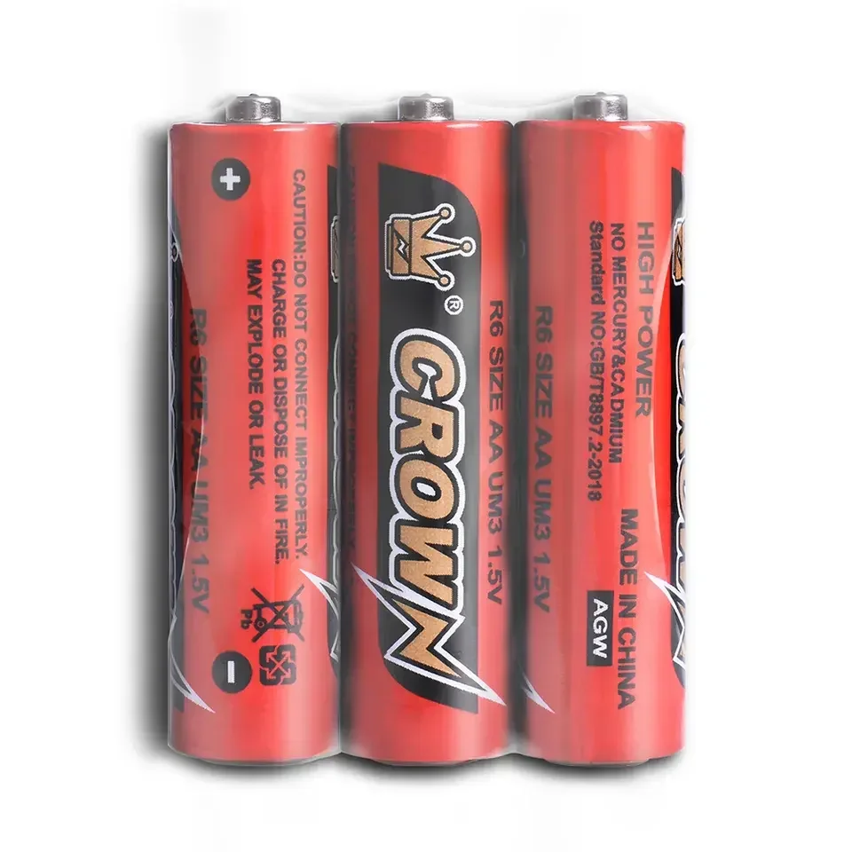 CROWN C aa size carbon zinc dry battery r6 carbon zinc dry cell um3 carbon zinc battery
