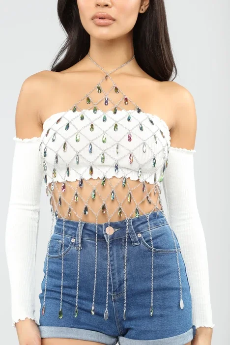 Women Body Chain Jewelry Multilayers Full Body Chain Dress Jewelry