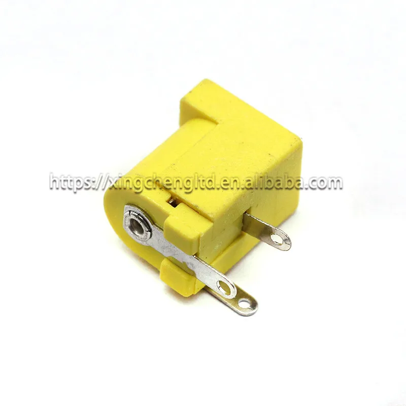 DC-005 Yellow DC Power Jack Socket Connector DC005 5.5x2.1mm Plug-in 3Pin