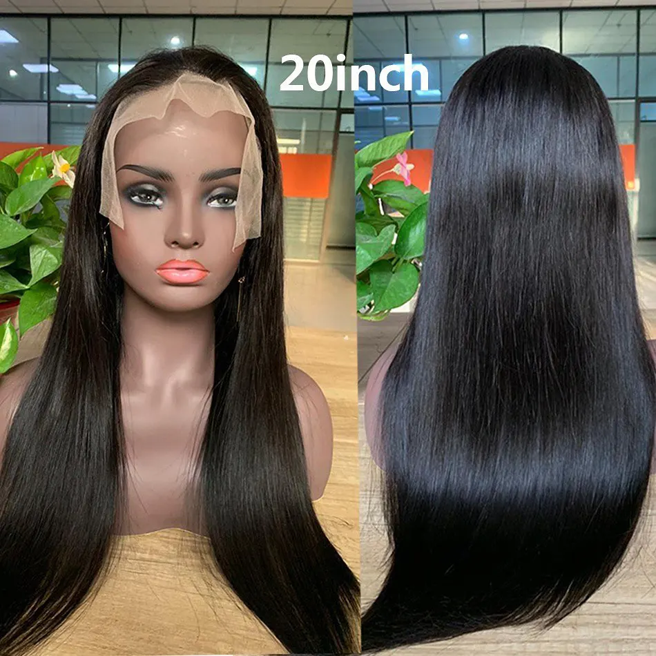 Sample $25 wholesale Lace Front Frontal Wig Natural 100% Black Women Cheap 30 Inch Straight Virgin Lacefront Human Hair Wigs