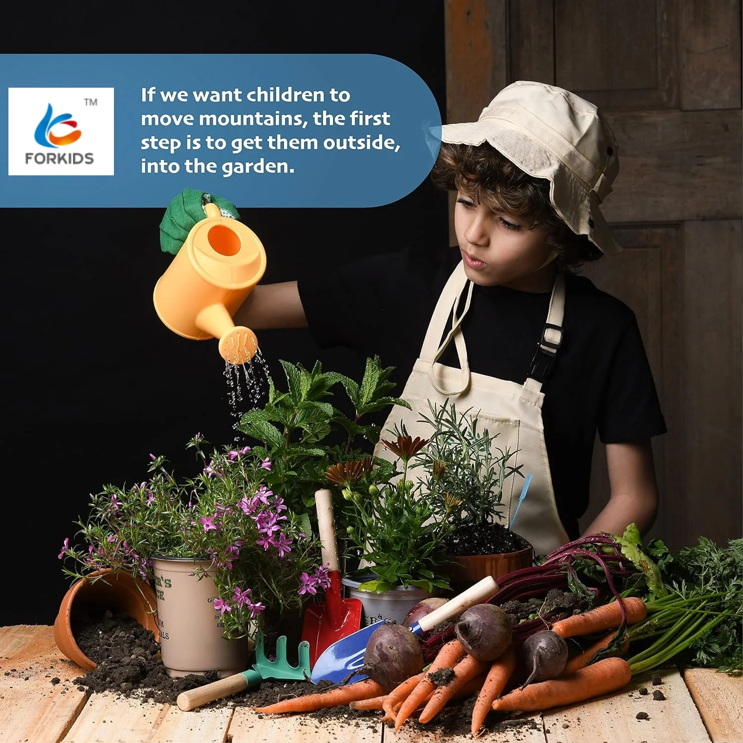 kids garden tools set hand tools and equipment kit with kids apron gloves shovel fork rake mini garden Kids Garden Toy