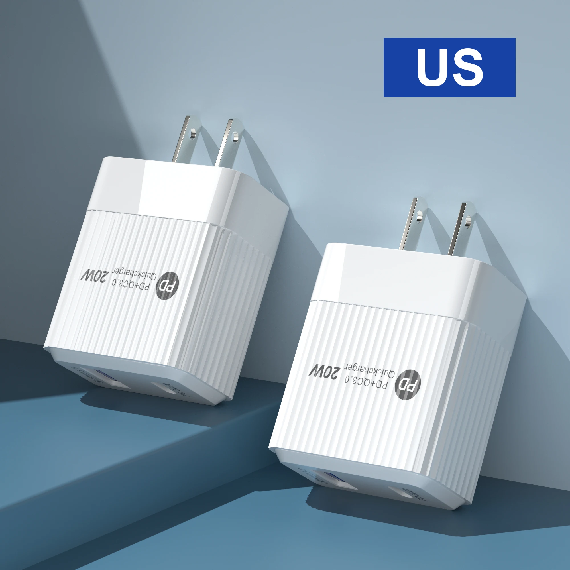 OEM fast charging QC3.0 20W Dual port USB C+A Type C phone Pd wall Charger For Iphone 13 Pro Max