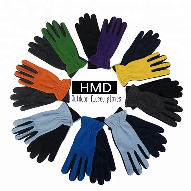 Specializing in the production of winter warm fleece gloves custom size printing logo embroidery pattern