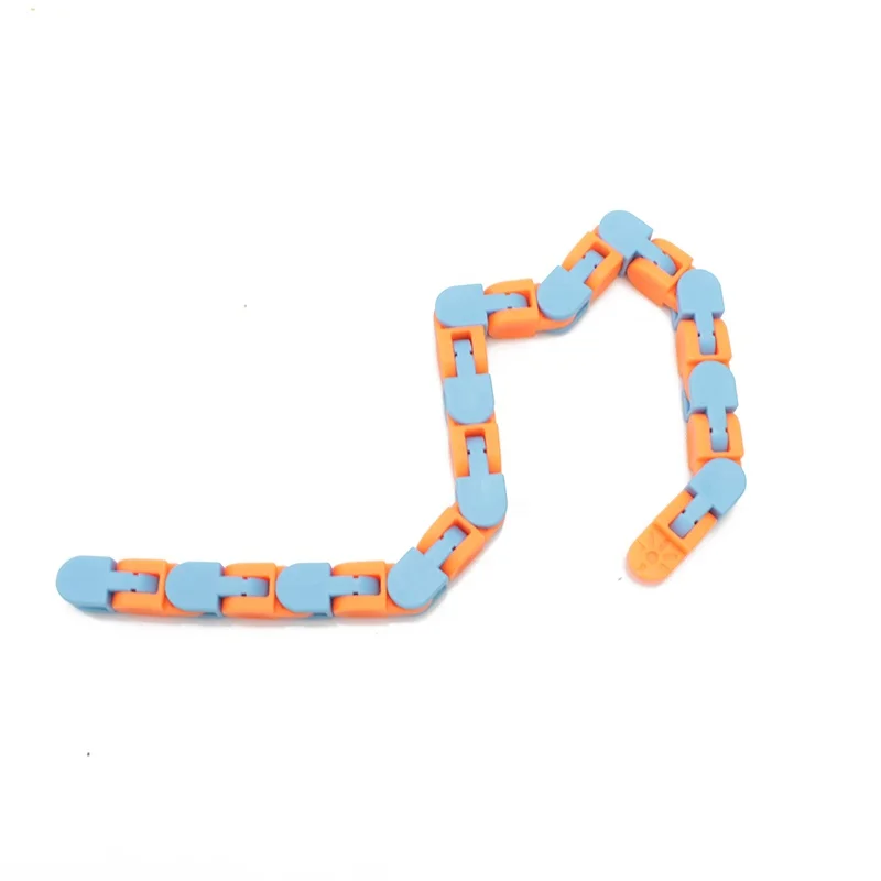 24 Bit Chain  Fidget Toys Puzzle Snake Wacky Track Fidget Toy  for Kids Finger Sensory Toys Snake Puzzles Bicycle Chain