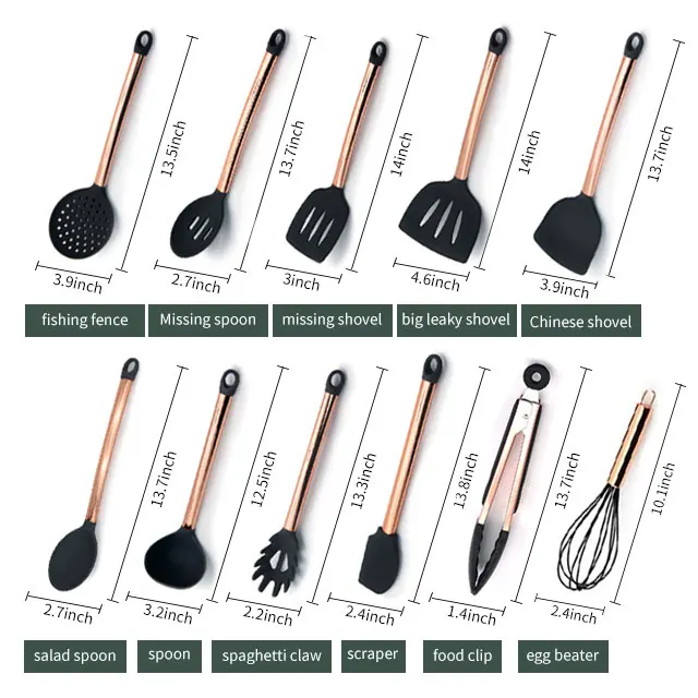 Silicone Kitchen Utensils 10 Piece Cooking Shovel Spoon Set Kitchen Special All Inclusive Kitchen Utensils