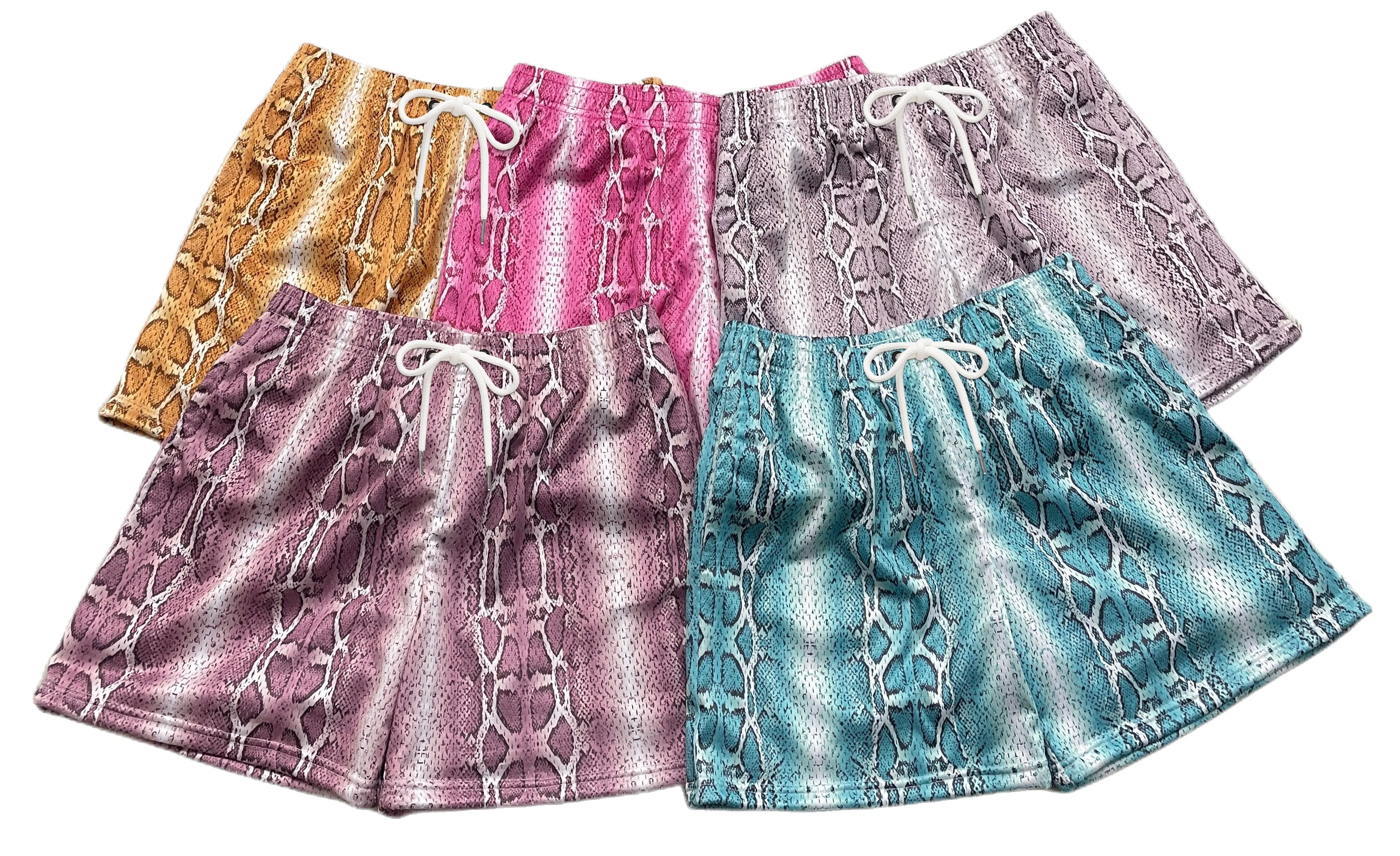 High quality custom logo wholesale sublimation polyester unisex mens 5 inch inseam custom mesh shorts