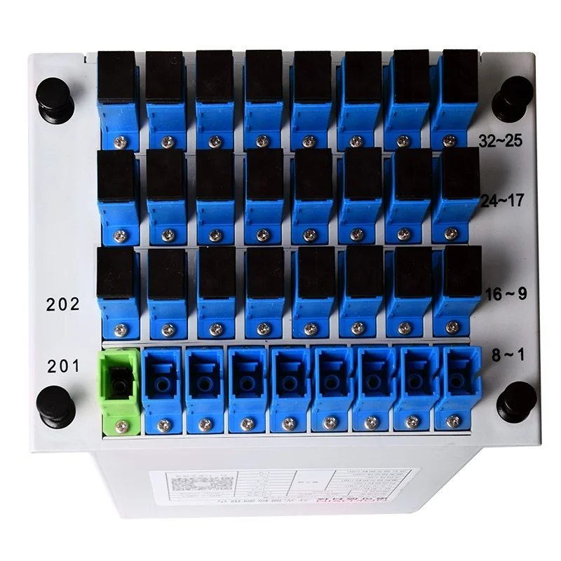 Fiber Optical Divider 1x32 SC/UPC Box Cassette Card Inserting PLC Splitter 16 Ports optical splitter