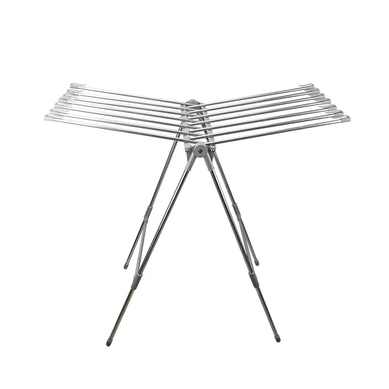 Metal Foldable Laundry Heated Coat Rack cloth drying rack Standing Clothes laundry hanging Clothes Drying Rack Airer For Home