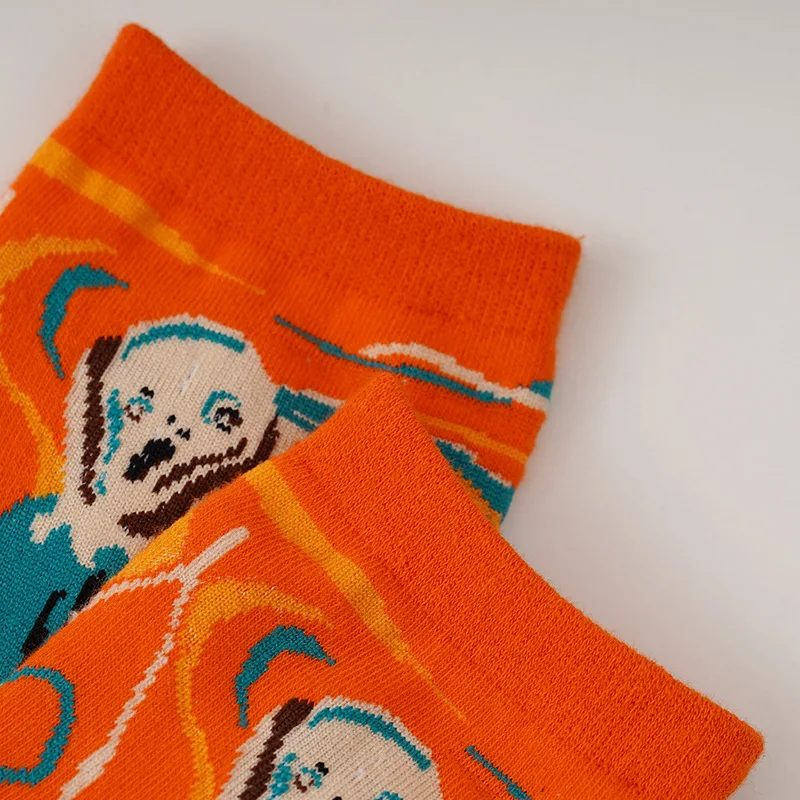 Designer Funny Cartoon Socks Personality Colorful Novelty Street Style Crew Socks Funny Cotton Mid Tube Movie Socks For Women