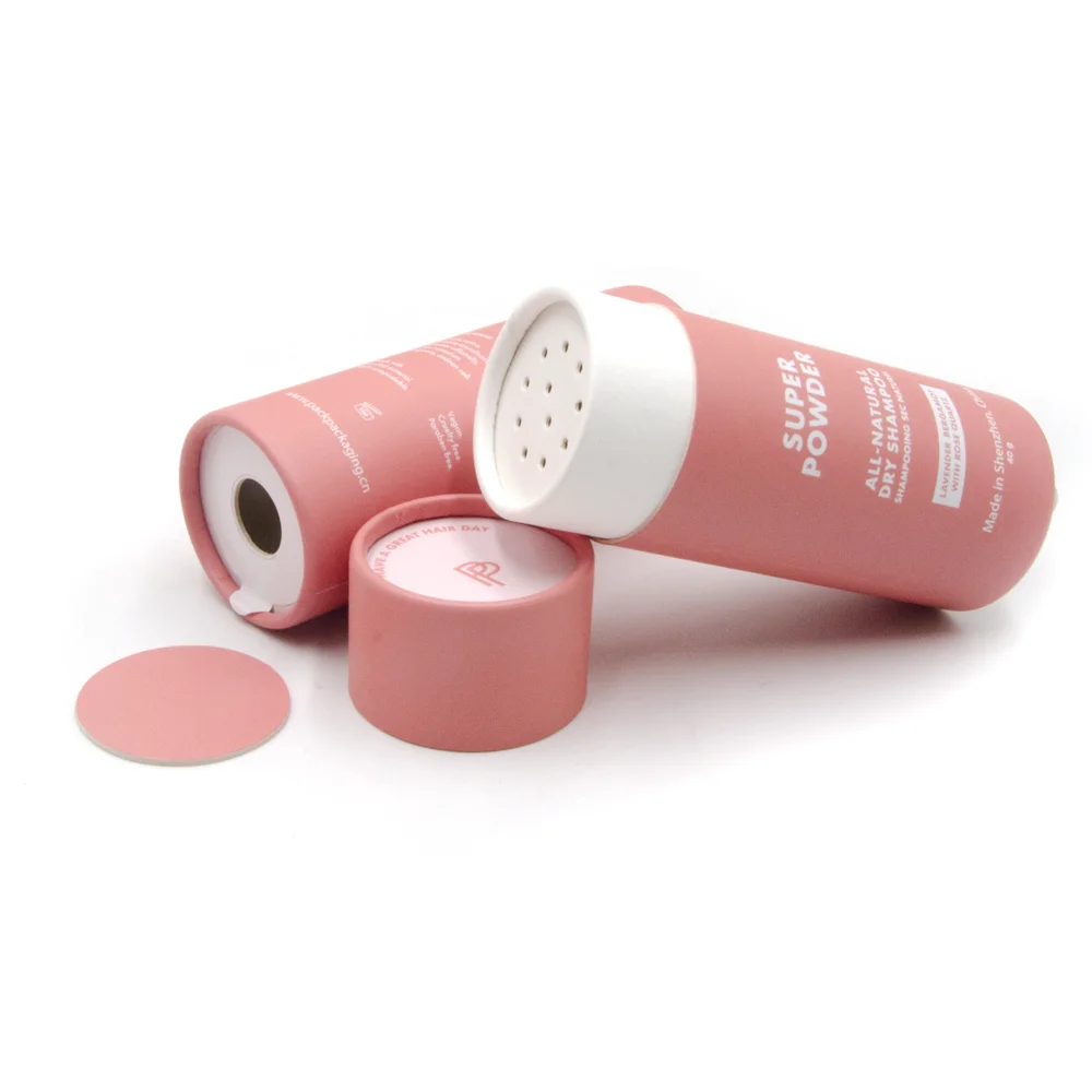 custom round cosmetic box cardboard paper tube powder packs spice containers packaging carton case kraft tube with lid