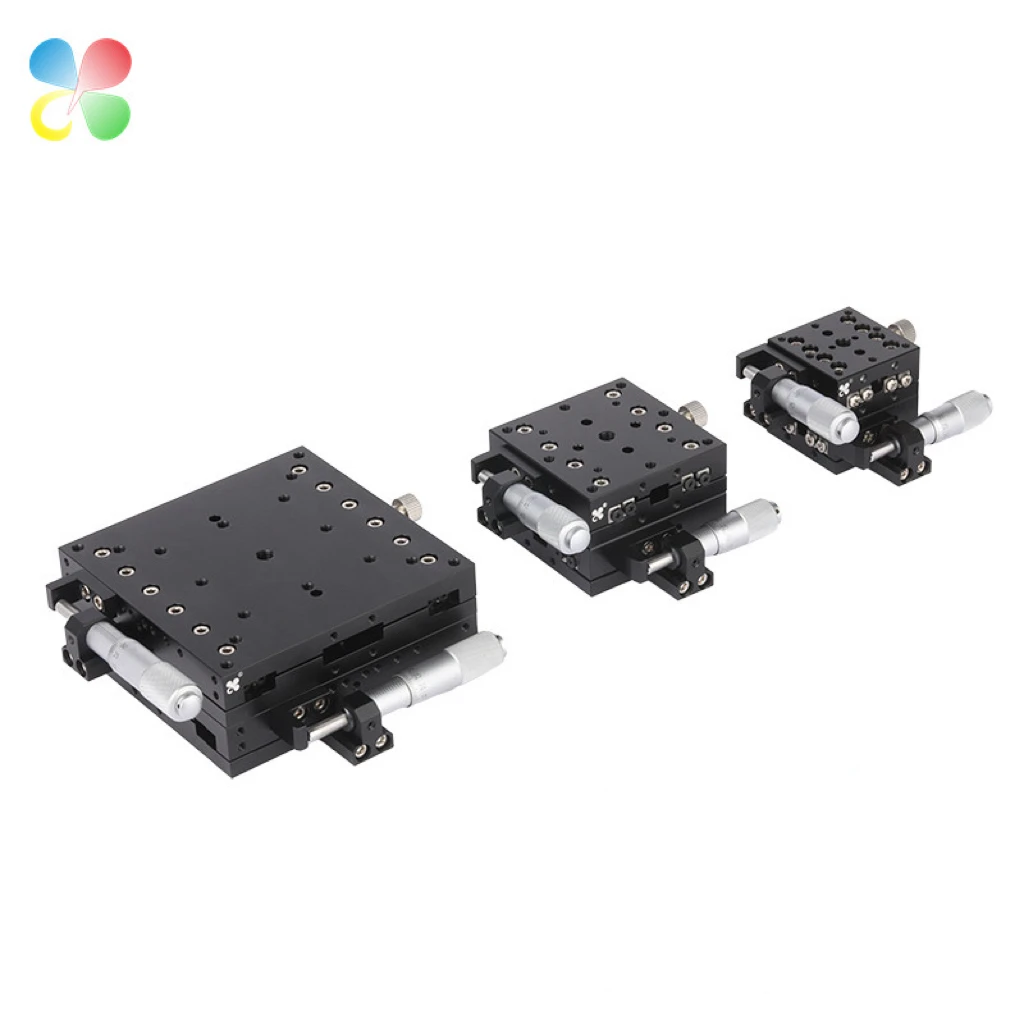 C&K 40x40mm Manual Stage Platform With Micrometer Head Crossed Roller Guide For Testing Equipment