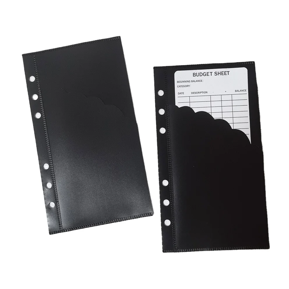 Wholesale 16 Colors Right Opening Zipless 2-Layer Custom A6 Frosted Double Pocket Scalloped Edge No Tab Cash Envelope