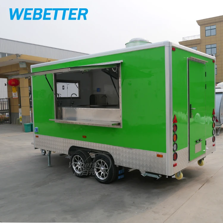 WEBETTER Street Mobile Fast Food Truck Concession Trailer Square Mobile Food Trailer With Full Kitchen Equipments For Sale
