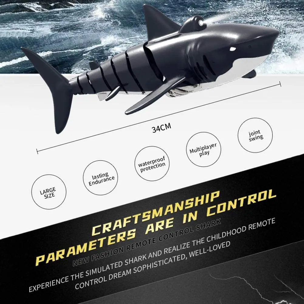 High Simulation Shark for Swimming Pool Great Gift RC Boat Toys