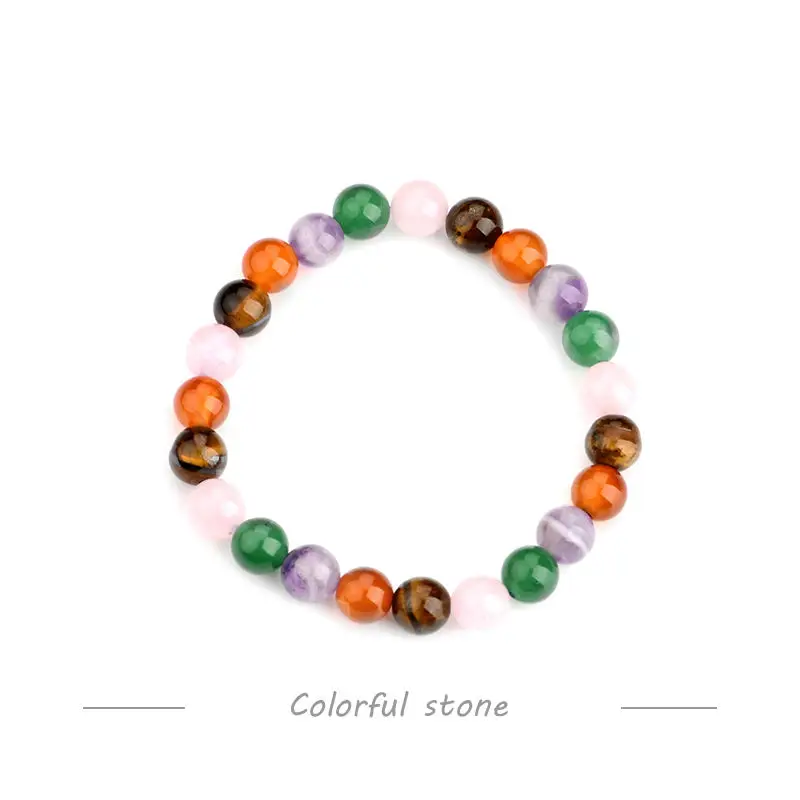 Natural Jewelry Christmas Ornament Stone Beads Healing 8mm Round Stretch Gemstone Bracelet