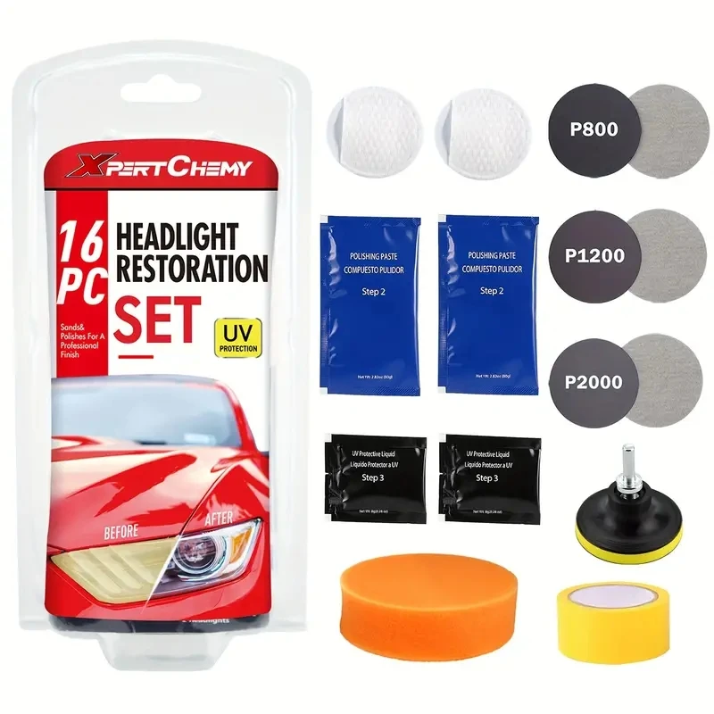 Easy Operation DIY Car Repair Headlight Restoration Cleaning Polishing Kit for Restore Care Sun Damaged Headlights