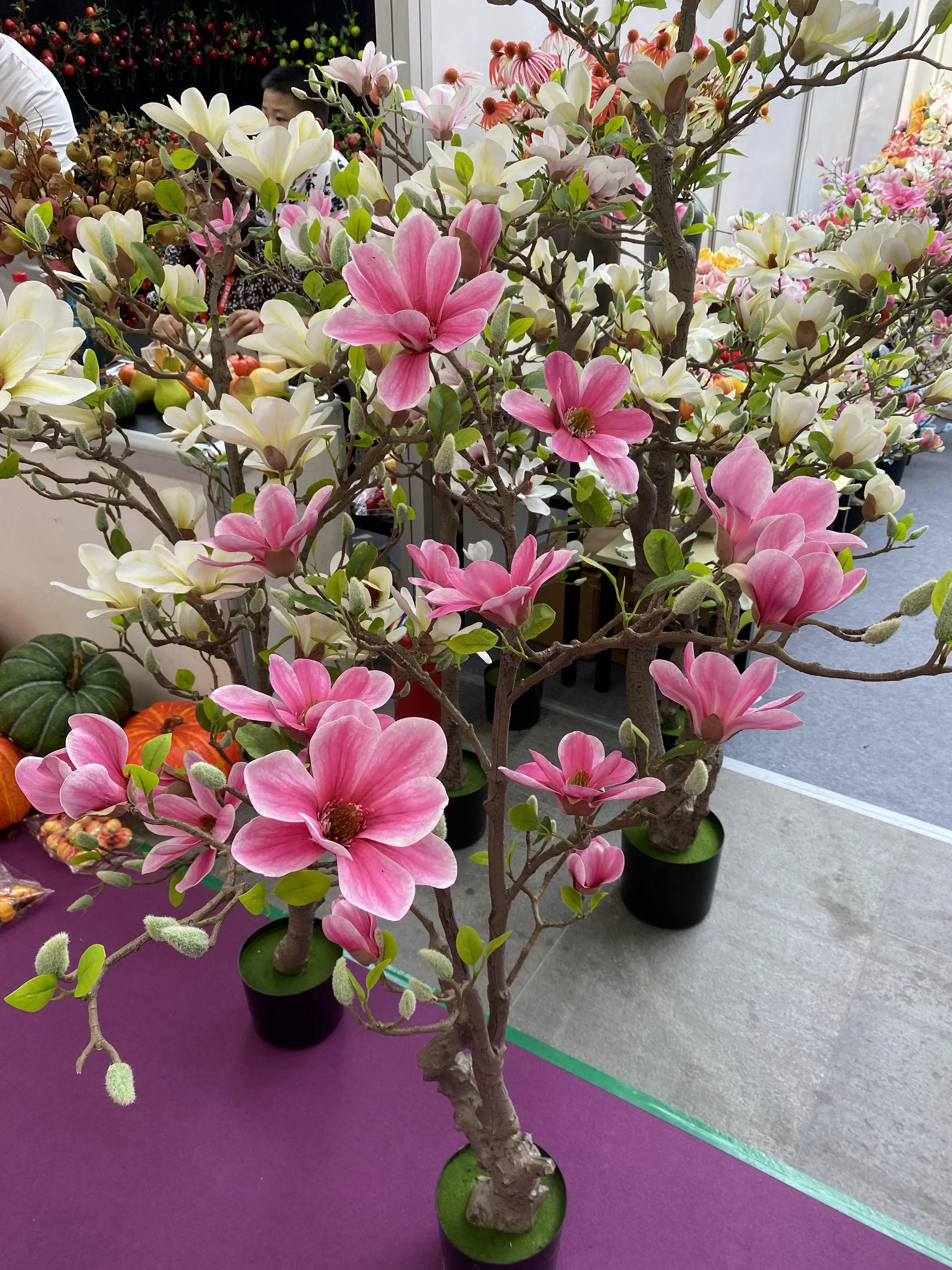 F85 Simulation Magnolia Tree Indoor And Outdoor Decoration Decoration Magnolia Wedding Hotel Shopping Mall Exhibition Hall