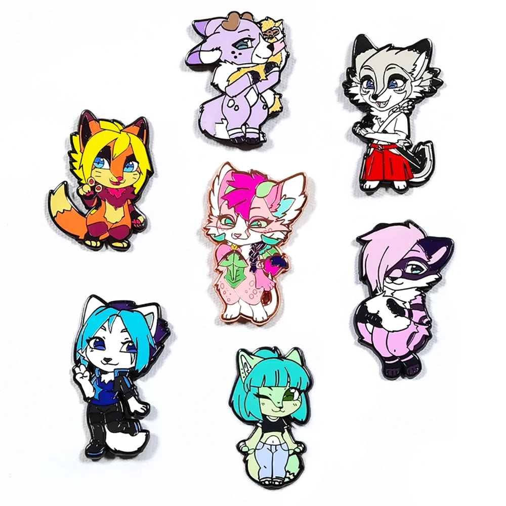 No Minimum Factory Manufacturer Custom Soft Enamel Glitter Anime Cartoon Lapel Pins Metal Badge Hard Enamel Pin