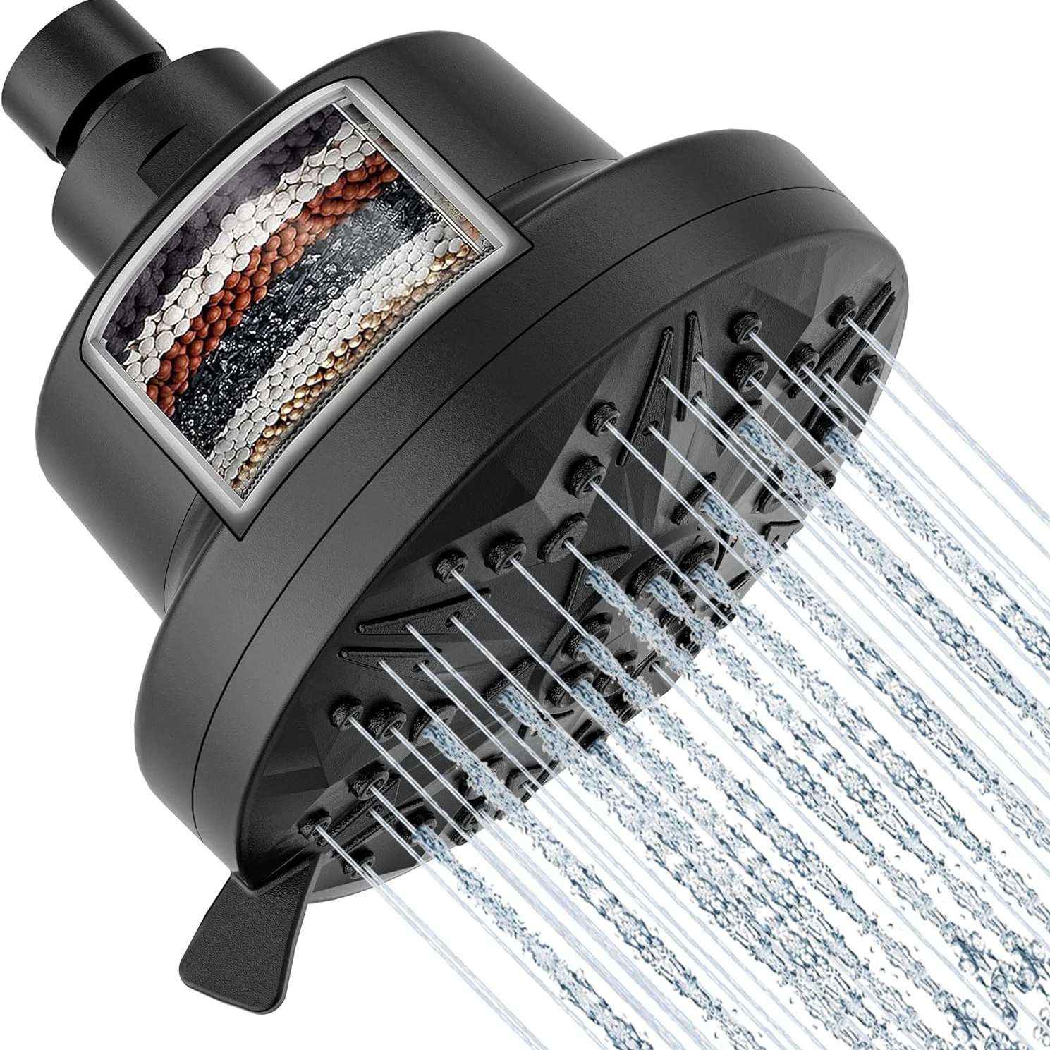 8 Modes High Pressure filter Rain Shower 5 inch Round Abs Shower Head