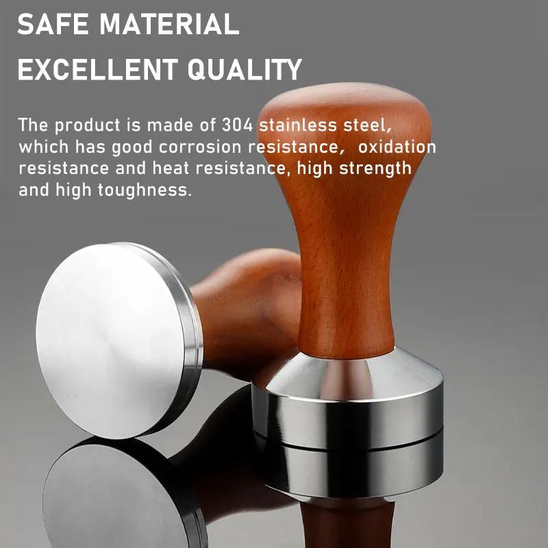 DEWEISI coffee accessories wood handle 51mm stainless steel coffee tampers