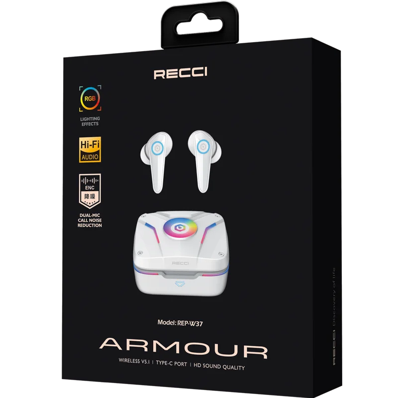 New Version ANC ENC Noise Cancelling Gaming Wireless Earphones Earbuds Headsets With RGB Light Effect for PUBG games