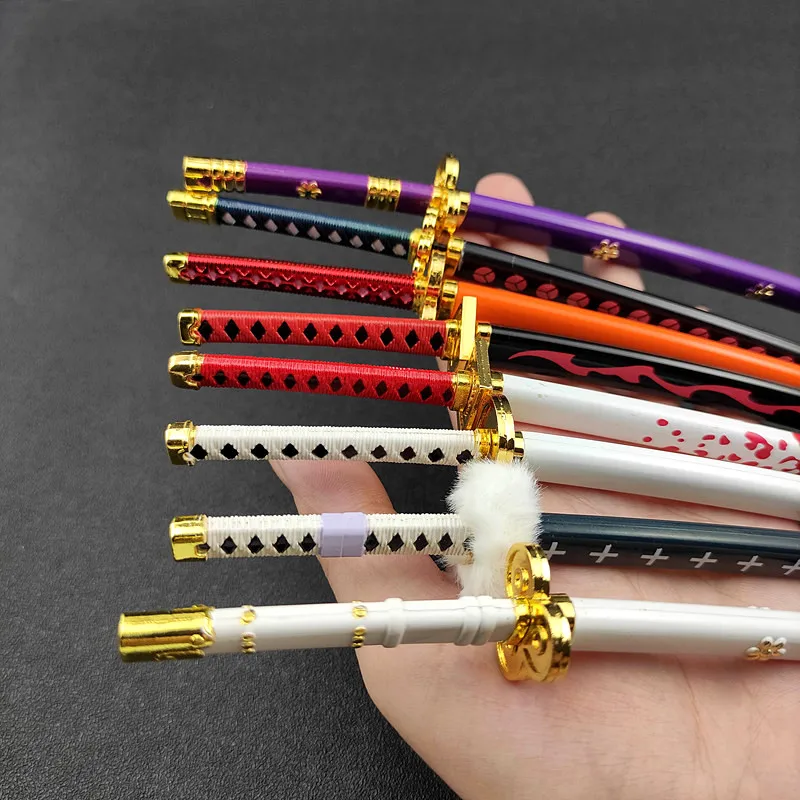 26cm Roronoa Zoro Katana Metal Sword Toy Anime Cosplay Knife Collection Japanese Ninja Samurai Katana Weapon Model Kid Toy Gifts