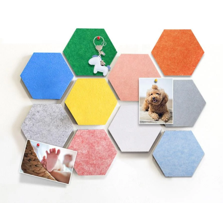 Cheap price 100% polyester hexagon acoustic sound felt panel for wall and ceil
